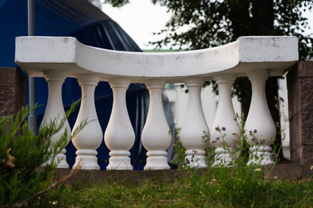 Concrete balusters, decorative, semicircular fencingの写真素材