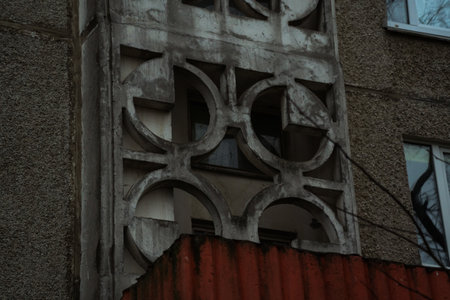 Soviet panel, multi-storey house. Minsk, Belarus. Evening moodの写真素材