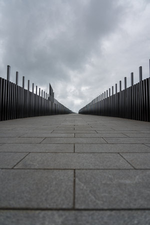 View of the bridge, cloudy sky, crossing. High quality photoの写真素材