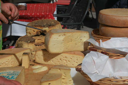 Made in Malga, Asiago plateau. Alpine cheese in the mountainsの写真素材
