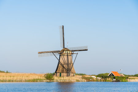 Famous wind mills at Kinderdijk, near Rotterdam in Netherland