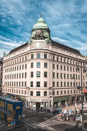 Vienna, Austria - April 27, 2019: Tourist-info building with barのeditorial素材
