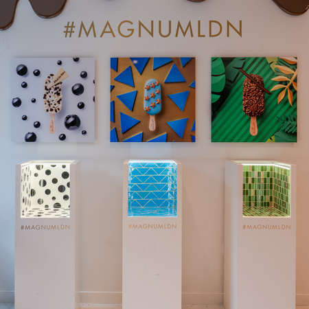 London, UK - July 13: Magnum Pop-up store near Regeant street in Londonのeditorial素材