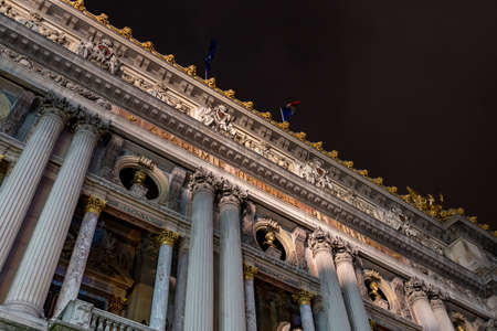 Paris, France - December 1, 2019: Facade of Garnier Opera house, Natioinal acadamy of Musicのeditorial素材
