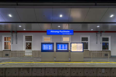 Feb 6, 2020 - Attnang Puchheim, Austria: Platform planning at train station of Attnang-Puccheimのeditorial素材