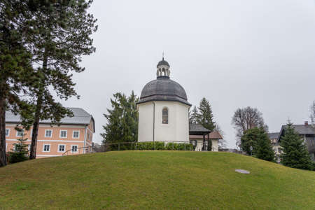 Octagon chapel Silent-Night-Chapel in overcast weatherのeditorial素材
