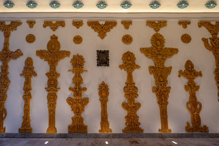 orcre yellow mural decoration on the passage wall of Residenzgalerie