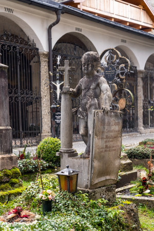 Graveyard tome inside St. Peter's Abbey monasteryのeditorial素材