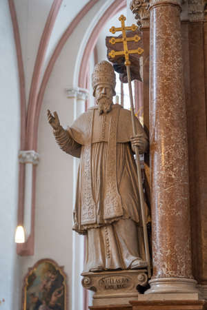 Statue of saint. gelasius at Stiftskirche St. Peter und Johannes der Tauferのeditorial素材