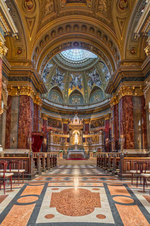 Luxary sanctuary nave hall in St. Stephen's Basilicaのeditorial素材