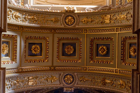 Golden flower mural ornamentation on the archway in St. Stephen's Basilicaのeditorial素材