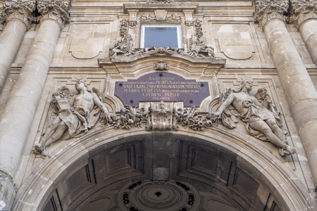 North side of The Lion's Gate at Buda Palace on the hill in winterのeditorial素材