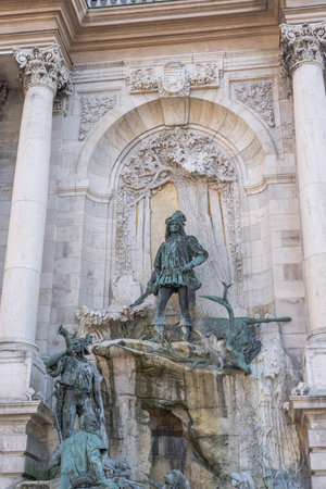 Budapest, Hungary - Feb 9, 2020: Matthias' Fountain at Buda Palace. High quality photoのeditorial素材
