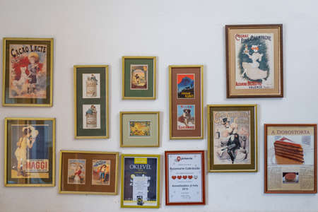 Cafe ruszwurm famous confectionery on budahill in Budapestのeditorial素材