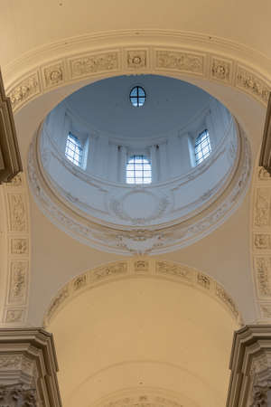 Upward view of dome of Kollengienkirche Collegiate Churchのeditorial素材
