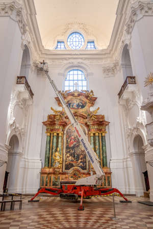 Repair and cleaning of interior of Kollengienkirche Collegiate Churchのeditorial素材