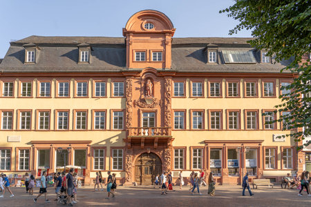 Heidelberg, Germany - Aug 1, 2020: House for giant facade in afternoon sunshineのeditorial素材