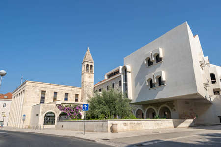 Split, Croatia - Aug 14, 2020: Upward view of Monastery of Our Lady of Healthのeditorial素材