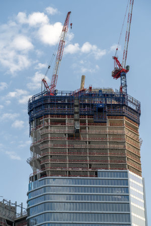 Paris, France - July 29, 2024: The Link, Totals Futuristic Headquarters, Rising in La Defense...