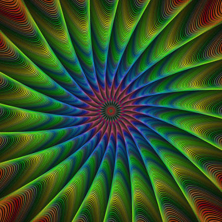 Multicolor striped peacock fractal background designのイラスト素材
