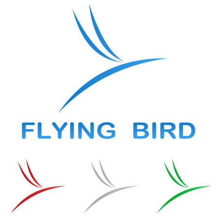 Stylized flying bird logo design setのイラスト素材