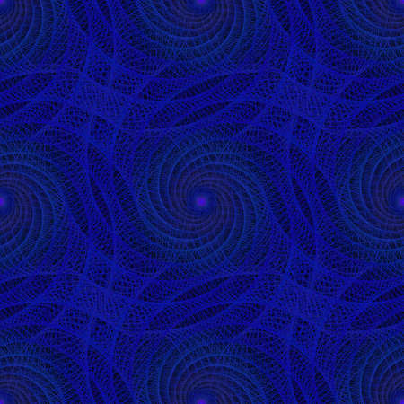 Blue seamless fractal spiral pattern background designのイラスト素材