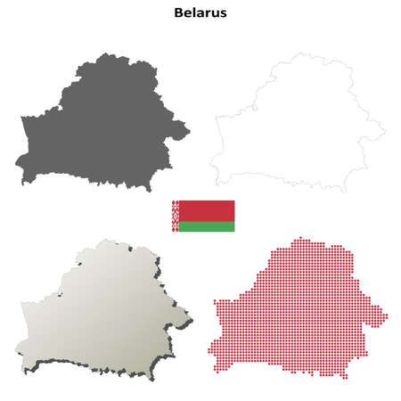 Belarus otline map setのイラスト素材