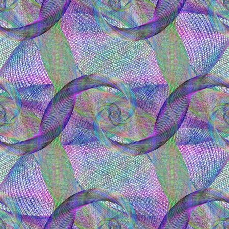 Computer generated colorful wire spiral pattern background