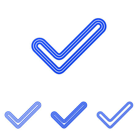 Blue line check mark logo design setのイラスト素材
