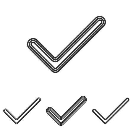 Line check mark symbol logo design setのイラスト素材