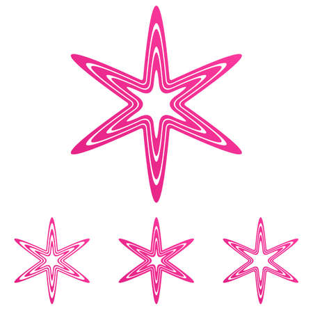 Pink line star logo icon design setのイラスト素材