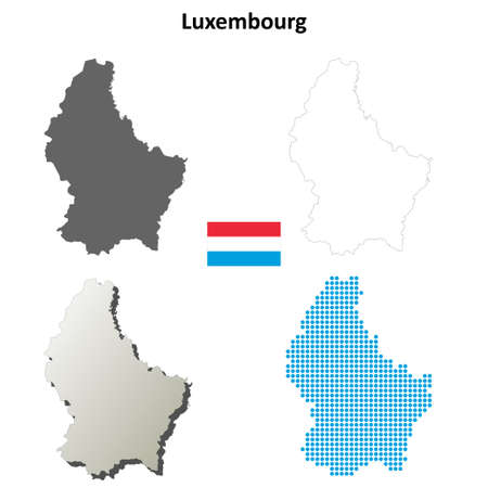 Luxembourg outline map setのイラスト素材