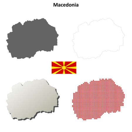 Macedonia outline map setのイラスト素材