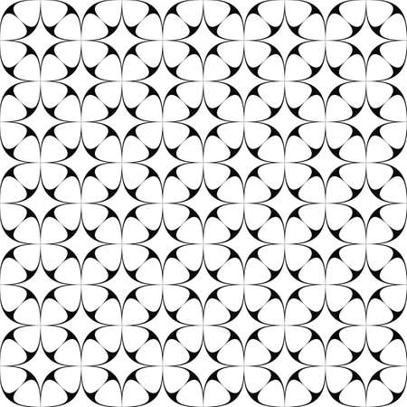 Monochrome seamless curved star pattern background designのイラスト素材