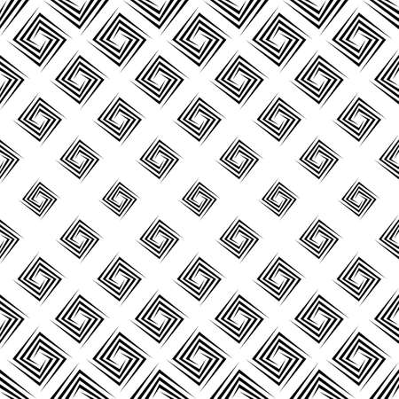 Monochrome repeating rectangular spiral pattern design backgroundのイラスト素材