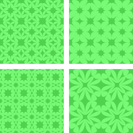 Green seamless abstract pattern design background setのイラスト素材