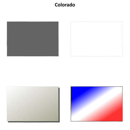 Colorado state blank vector outline map setのイラスト素材