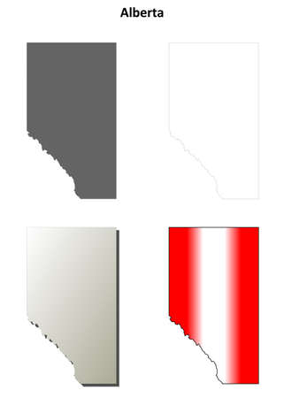 Alberta province blank vector outline map setのイラスト素材