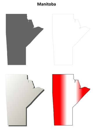 Manitoba province blank vector outline map setのイラスト素材