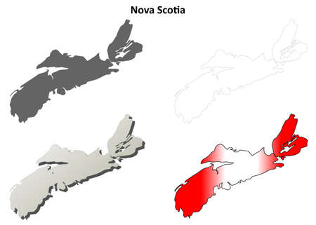 Nova Scotia province blank vector outline map setのイラスト素材