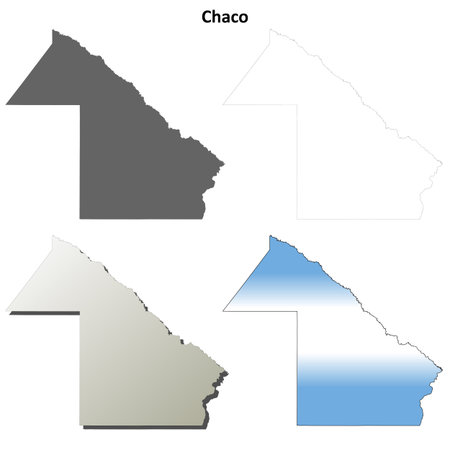 Chaco province blank vector outline map setのイラスト素材