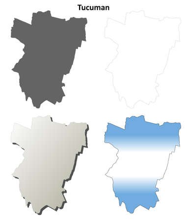 Tucuman province blank vector outline map setのイラスト素材