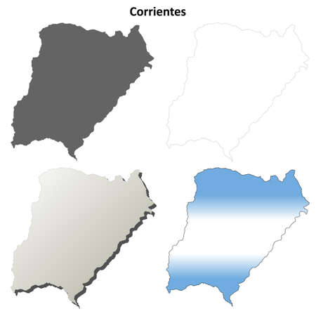 Corrientes province blank vector outline map setのイラスト素材