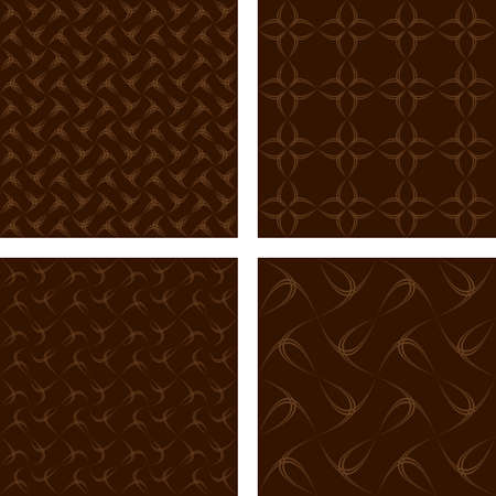 Dark brown abstract seamless pattern background setのイラスト素材