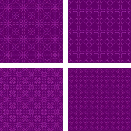 Dark purple abstract seamless pattern background setのイラスト素材