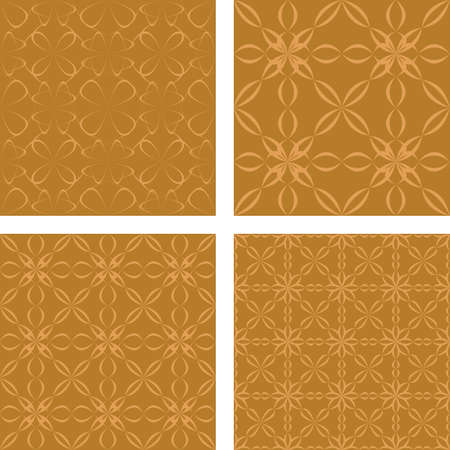 Bronze color seamless abstract pattern background setのイラスト素材