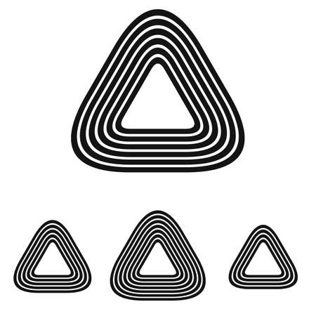 Line triangle shaped vector logo design setのイラスト素材