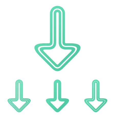 Line down arrow logo icon design setのイラスト素材