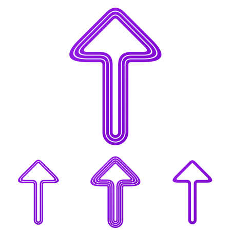 Purple line arrow sign logo design setのイラスト素材
