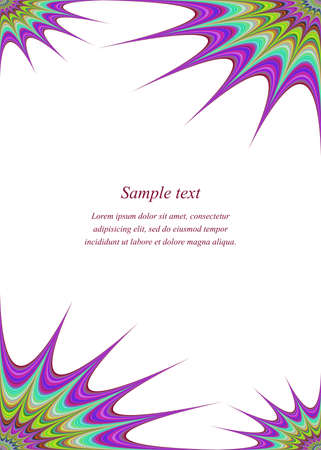 Color fractal ornament page corner design templateのイラスト素材